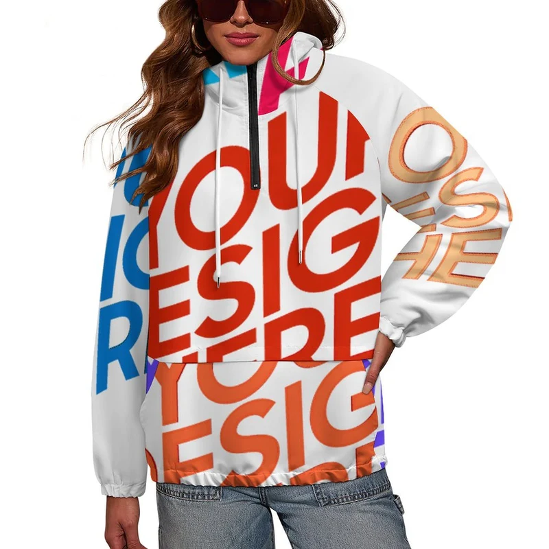 Sweat à capuche double épaisseur pour femme avec poches (avec doublure) MWL683 personnalisée avec prénom motif texte (conception multi-images)