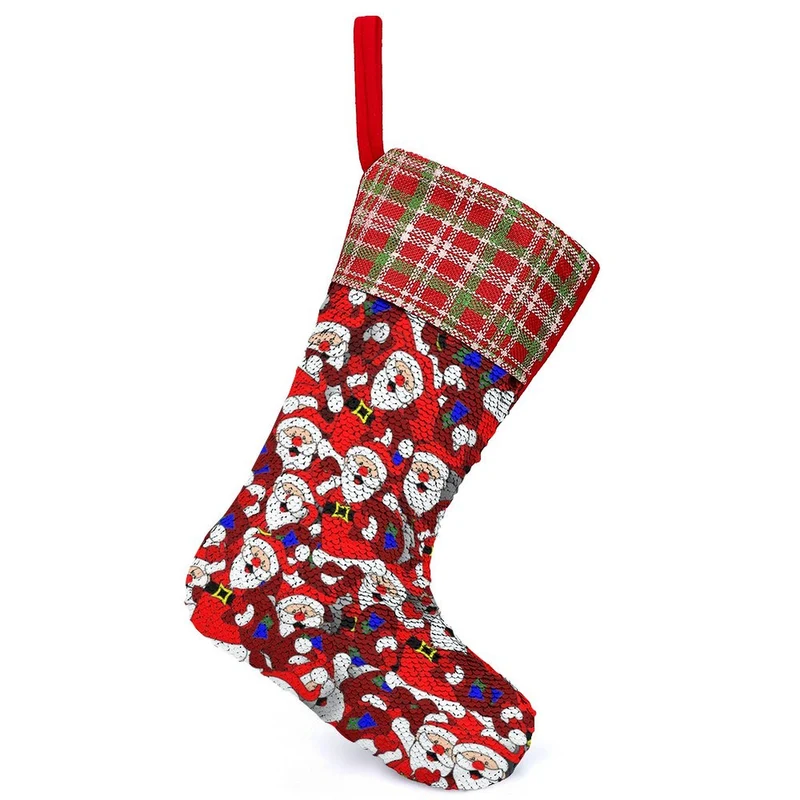 Chaussette de Noël Sequins Personnalisée | Botte Magique Réversible