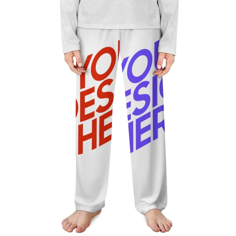 Pantalon de pyjama garçon / fille en pur coton D31P personnalisée avec prénom motif texte