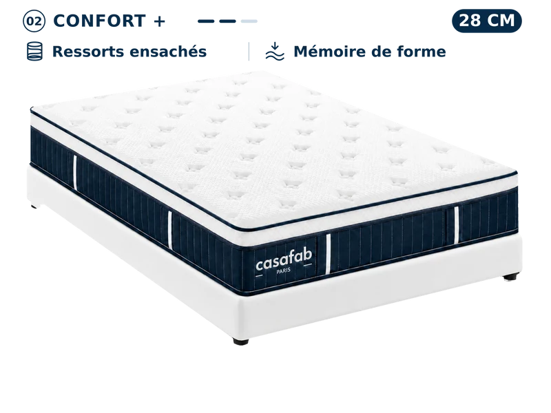 Matelas mémoire de forme épaisseur 28 cm - MEMORIS