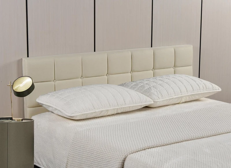 Tête de lit en tissu beige design 160 cm ALVERA
