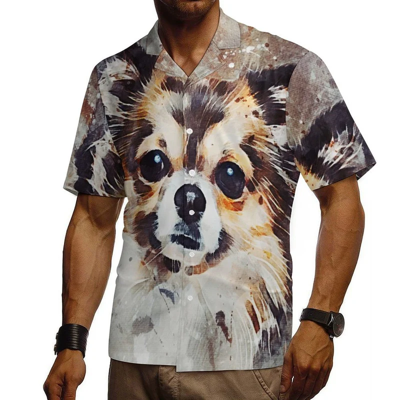Chemise Homme Personnalisée Photo | Col Cubain 100% Coton Imprimé