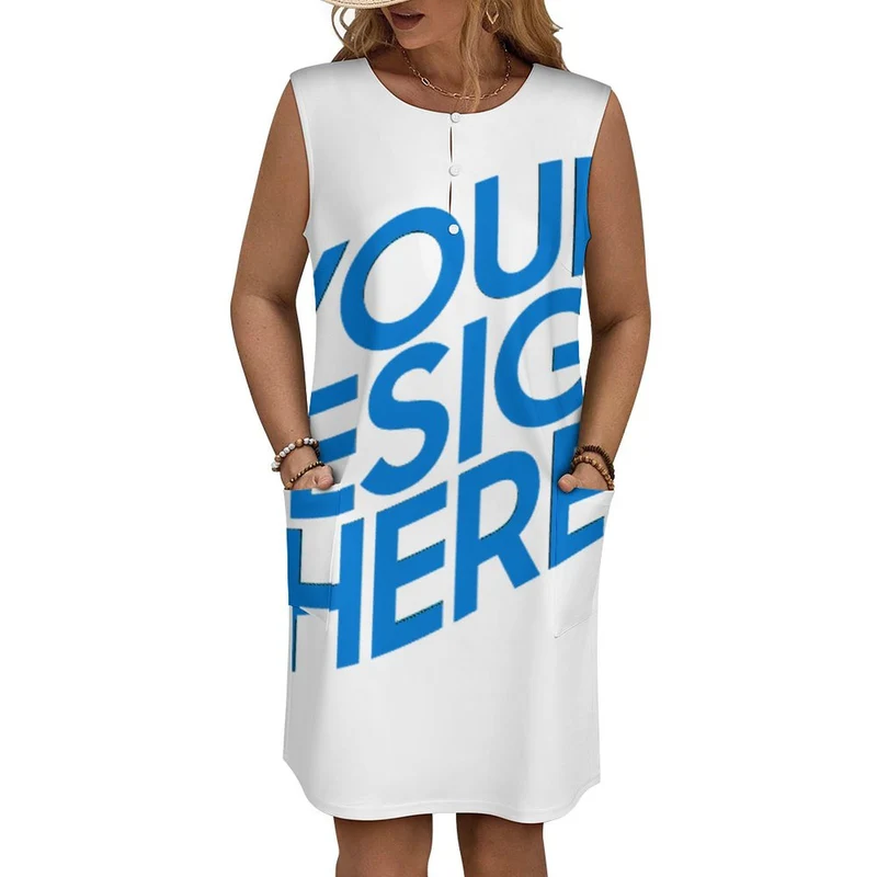 Robe femme à poches gilet LM456 personnalisé avec photo texte prénom (conception une image)