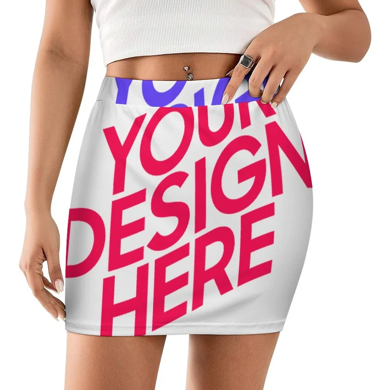 Mini-jupe femme LM243 personnalisée avec prénom motif texte (conception multi-images)