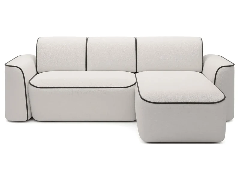 Canapé d'angle convertible électrique tissu boucle LUMIA