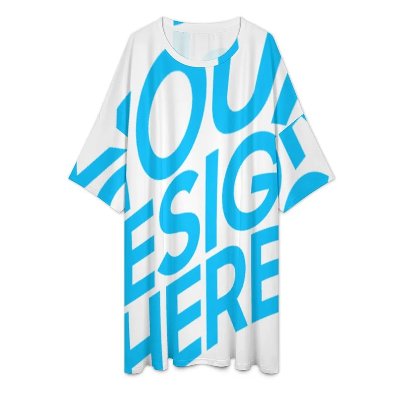 Robe à manches courtes irrégulière pour femme TQ personnalisé avec photo texte prénom (conception une image)