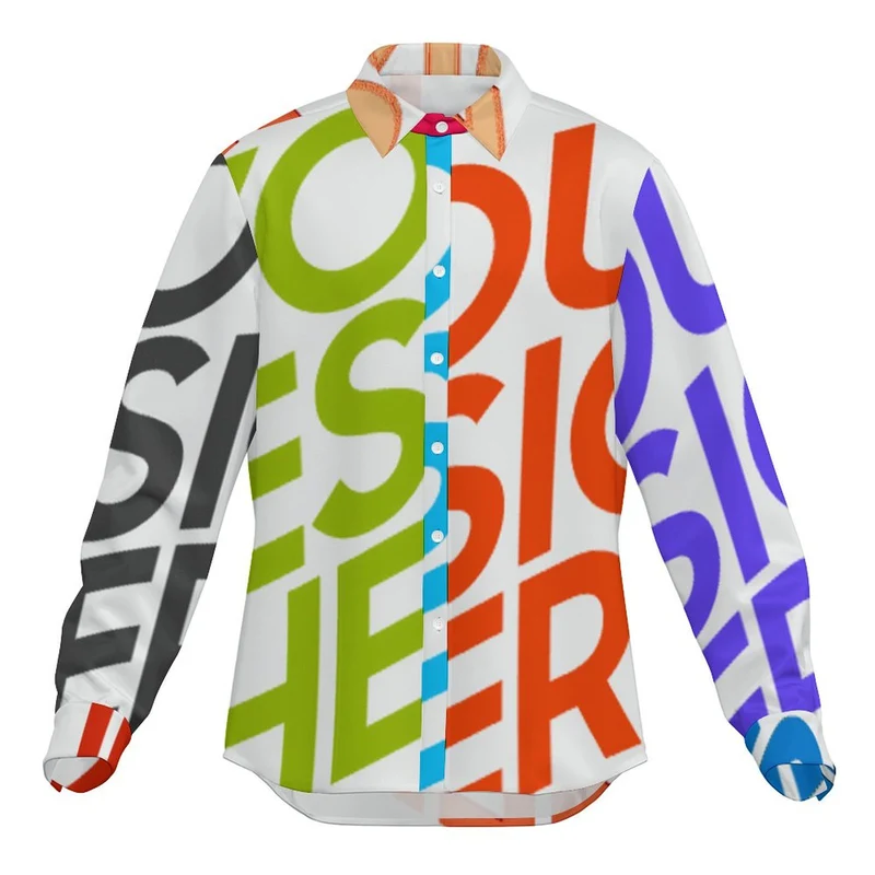 Chemise à manches longues pour homme MWXU105 personnalisée avec prénom motif texte (conception multi-images)