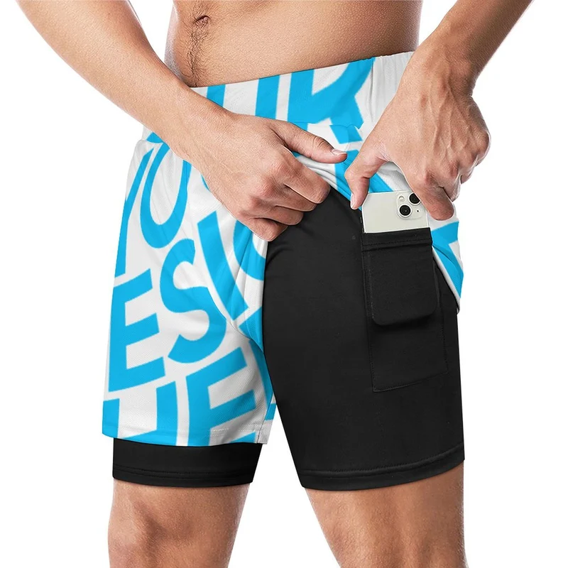 Short de plage SDS076 short décontracté pantalon de sport en maille avec poches personnalisé avec photo texte prénom