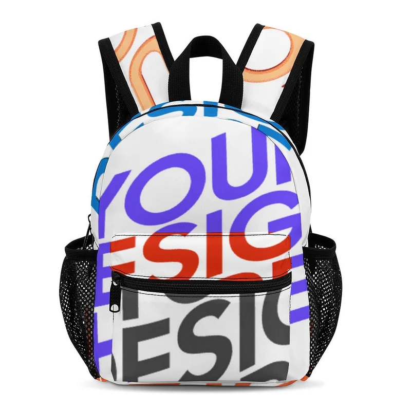 Cartable enfant entièrement imprimé sac à dos d'école personnalisée avec prénom motif texte (conception multi-images)