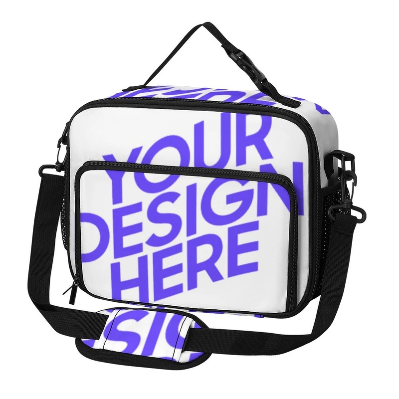 Sac à lunch isotherme grande capacité 30 x 24.5 x 11 cm personnalisée avec prénom motif texte
