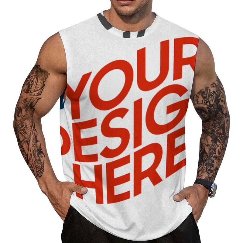 Débardeur sans manches A66K pour homme personnalisée avec prénom motif texte (conception multi-images)