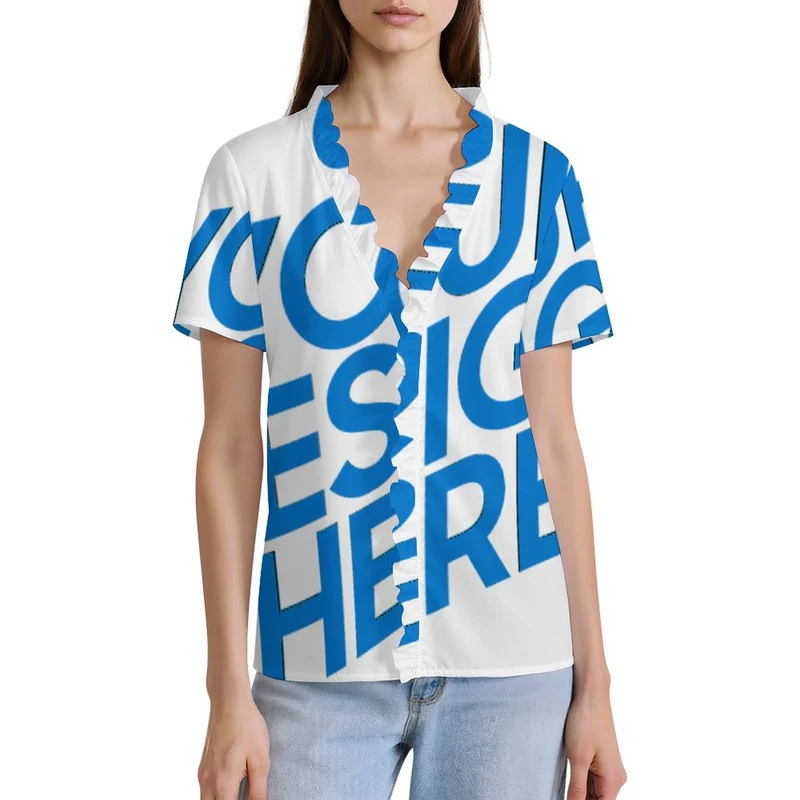 T-shirt cardigan à manches courtes pour femme NT110 personnalisé avec photo texte prénom