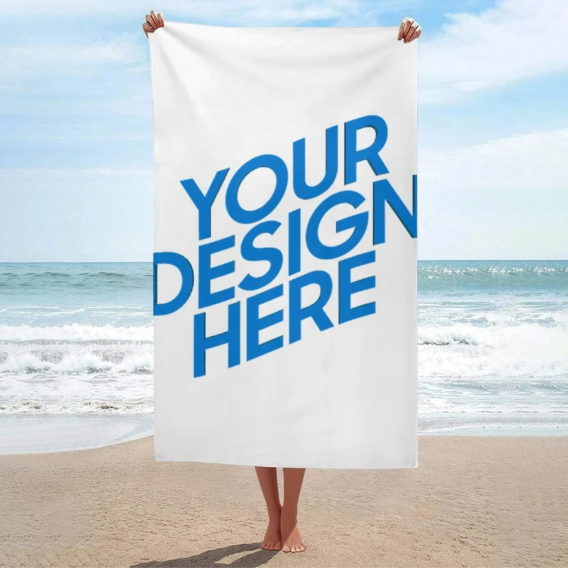 Grande serviette de plage serviette de sauna serviette de bain légère (version horizontale ou verticale disponible) personnalisé avec photo texte prénom