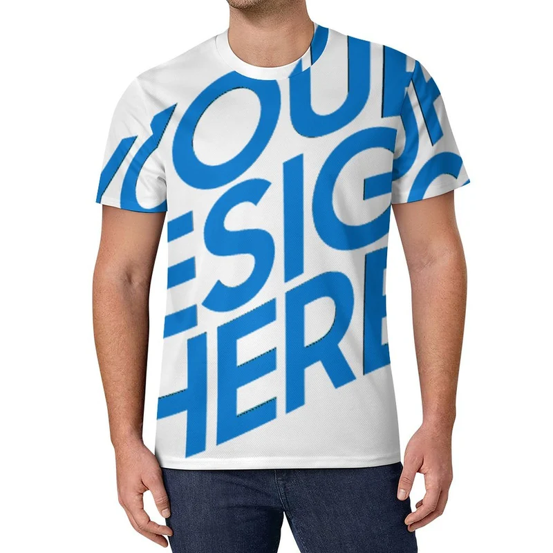 T-Shirt Homme All over Print Ice Silk OMDT01 personnalisé avec photo texte prénom (conception une image)