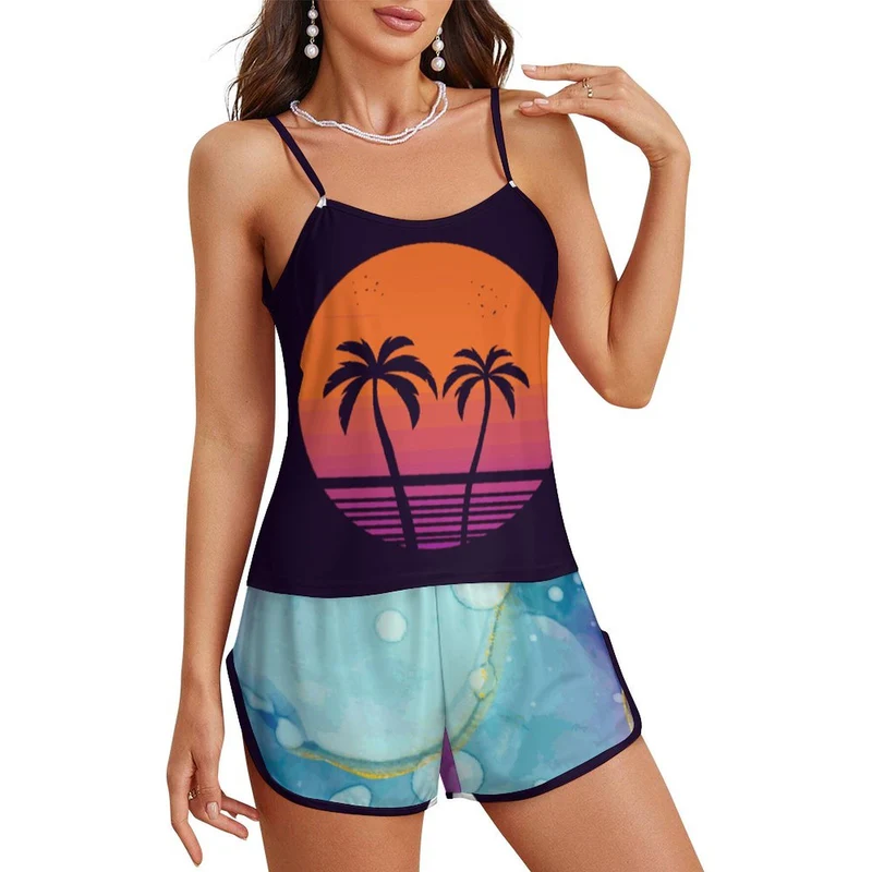 Ensemble Pyjama Soie Glacée Personnalisable | Caraco & Shorty Doux