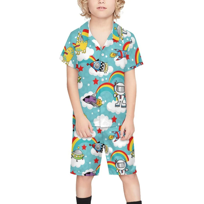 Ensemble Plage Enfant Personnalisable | Chemise & Short, Tissu Doux Peau de Pêche