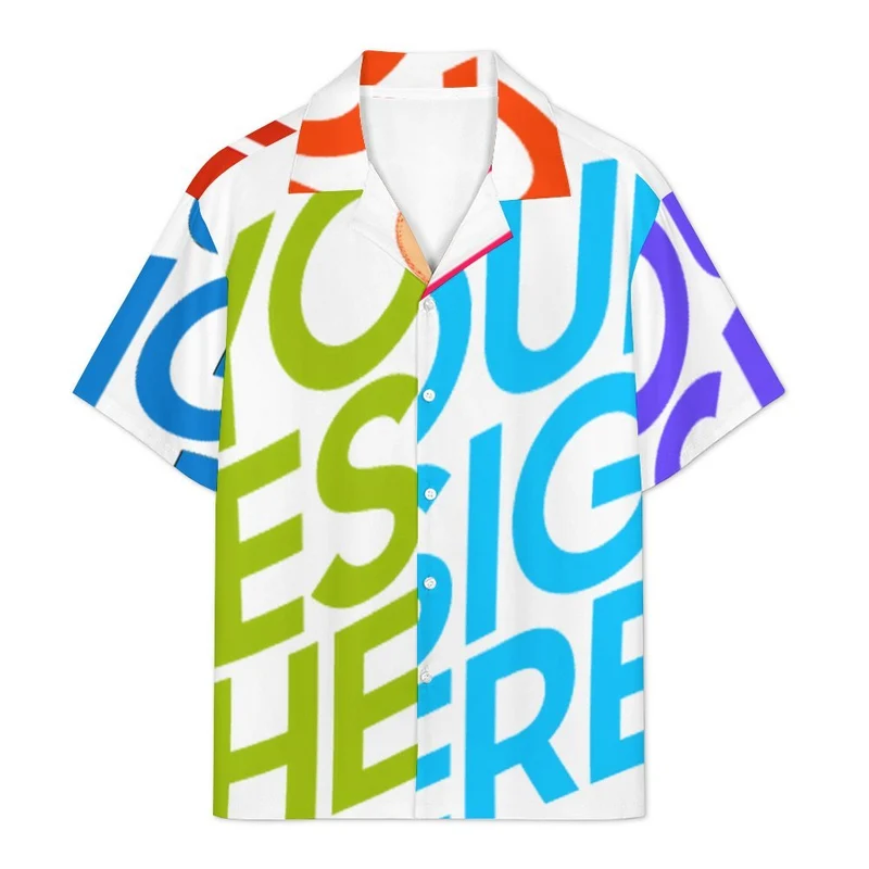 Chemise à manches courtes pour homme NY personnalisée avec prénom motif texte (conception multi-images)