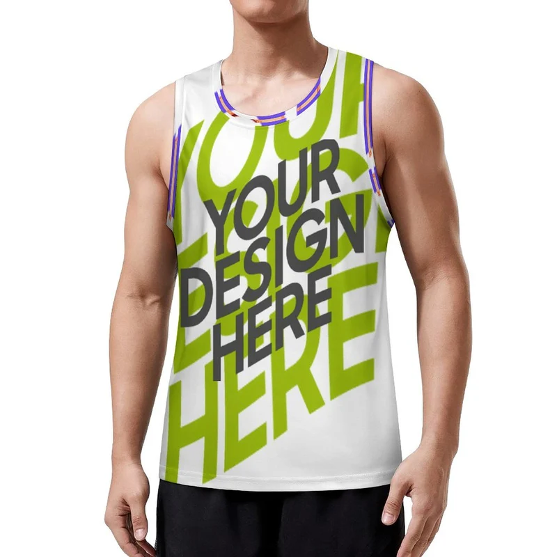 Maillot de basket-ball ras du cou pour homme ABK personnalisé avec photo texte prénom