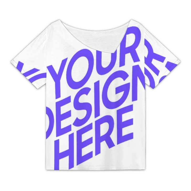 T-shirt col V devant incliné décontracté à manches courtes DVL personnalisé avec photo texte prénom (conception une image)