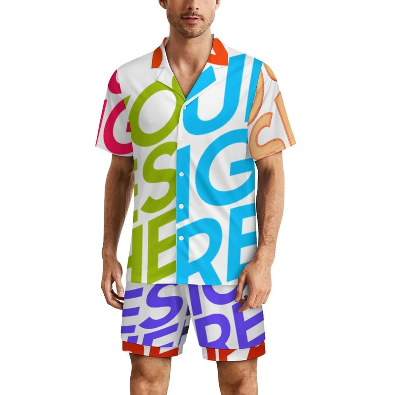 Pyjama homme 2 pièces manches courtes LM135 personnalisée avec prénom motif texte (conception multi-images)