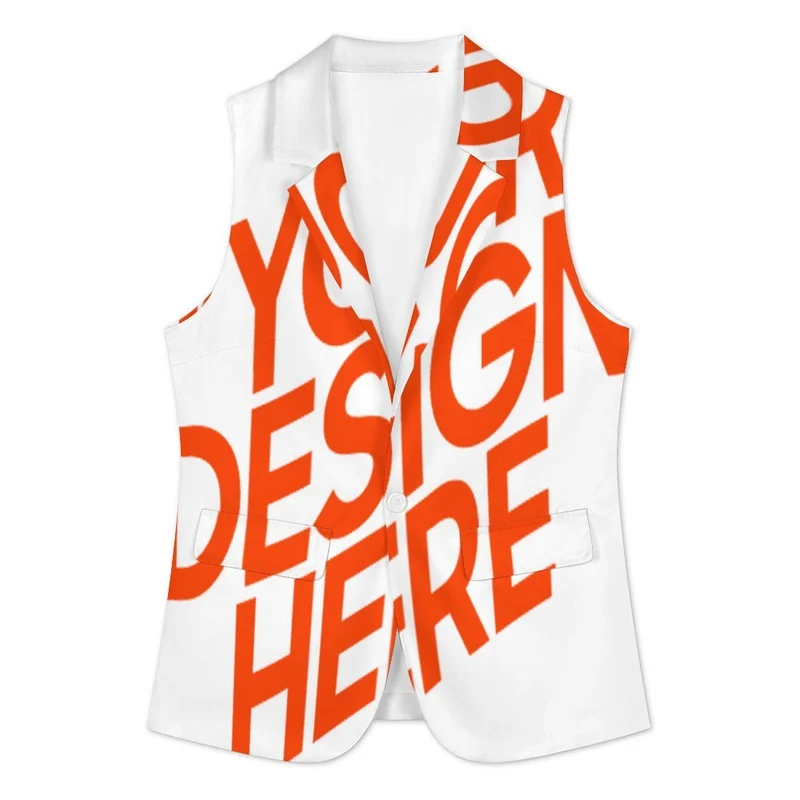 Gilet de costume décontracté pour femme A22K personnalisé avec photo texte prénom (conception une image)
