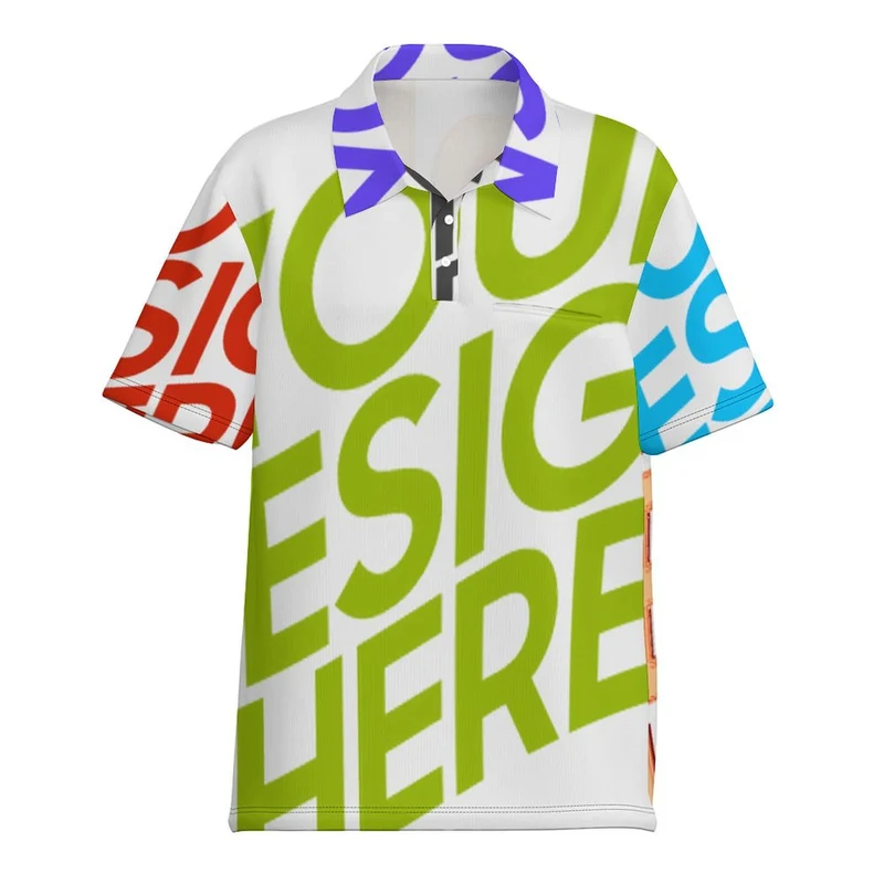 Polo à manches courtes pour femme (avec doubles poches droites) MSYX340 personnalisée avec prénom motif texte (conception multi-images)