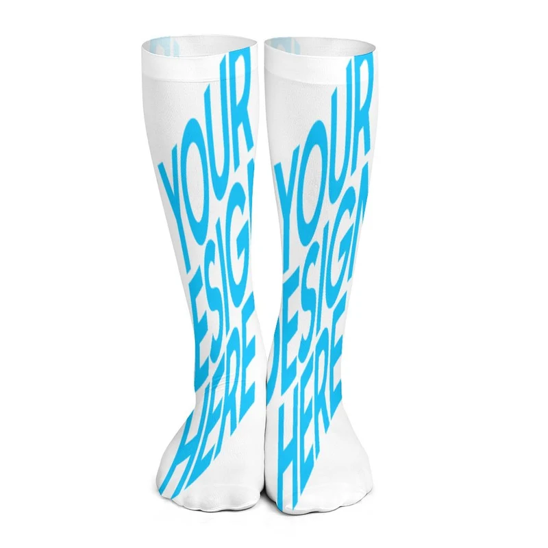 Chaussettes tendance unisexes avec 2 longueurs disponibles (46 cm, 60 cm) personnalisé avec photo texte prénom