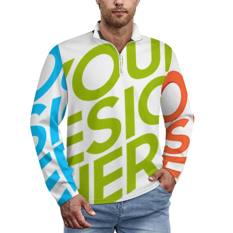 Polo pullover sport homme LM111 personnalisée avec prénom motif texte (conception multi-images)