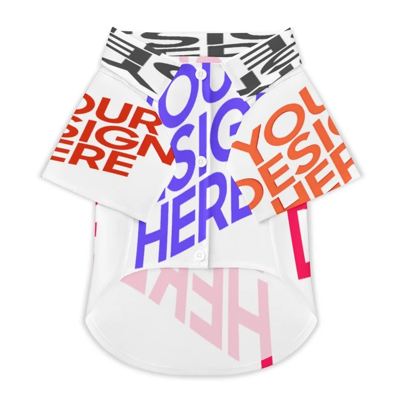 Vêtements pour animaux de compagnie chemise LM027 pour chats et chiens pour la maison plage bord de mer personnalisée avec prénom motif texte (conception multi-images)