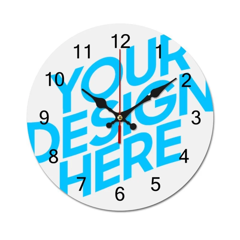 Horloge murale vintage en bois simple personnalisée avec photo motif texte logo image