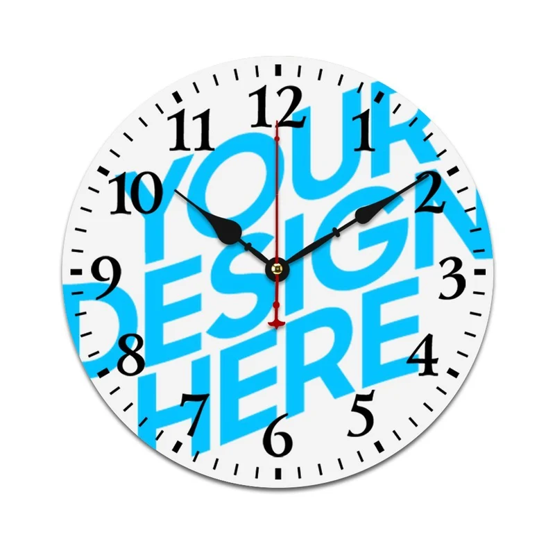 Horloge murale originale vintage en bois personnalisée avec photo motif texte logo