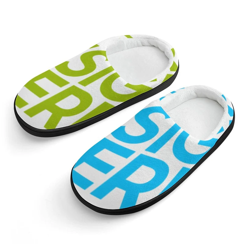 Chaussons maison en flanelle pour enfants (filles + garçons) avec semelle en caoutchouc personnalisé avec photo texte prénom