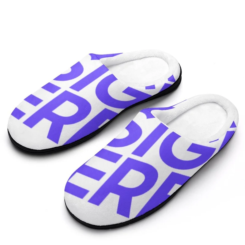 Pantoufles / chaussons en coton pour femme personnalisée avec photo texte motif (Impression complète)