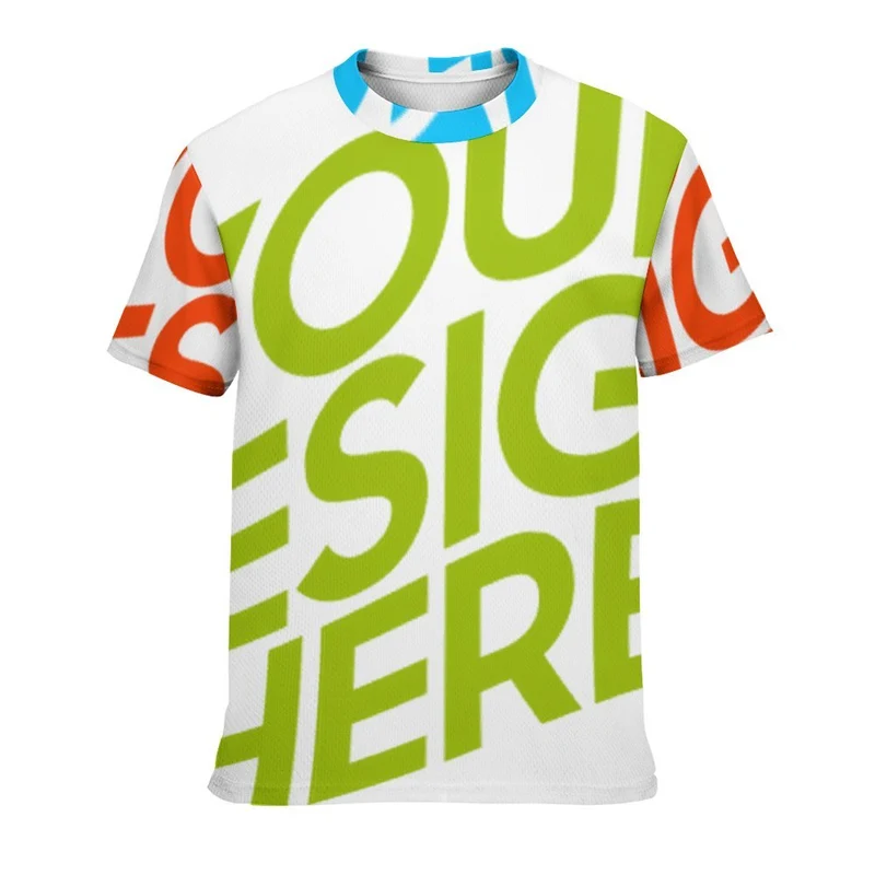 T-shirt à manches courtes pour garçons et filles, personnalisé avec photo texte motif (conception multi-images)