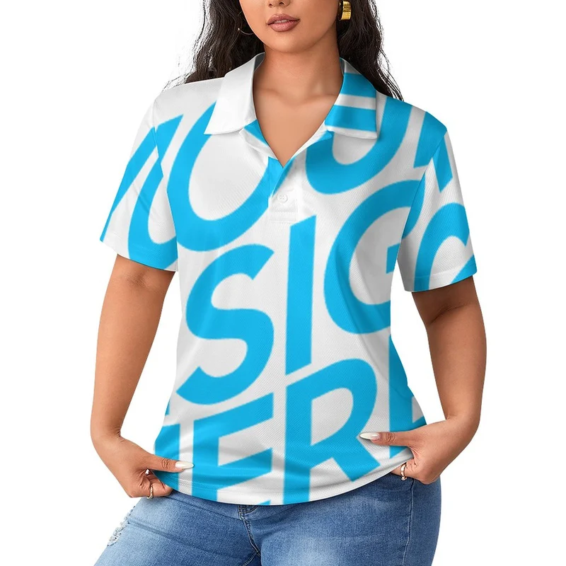 Polo femme mode classique à manches courtes B613 personnalisé avec photo motif texte (conception une image)