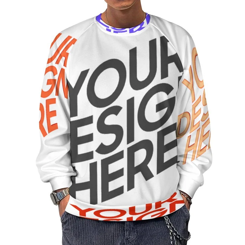 Pull sweat col rond homme A27H personnalisée avec prénom motif texte (conception multi-images)