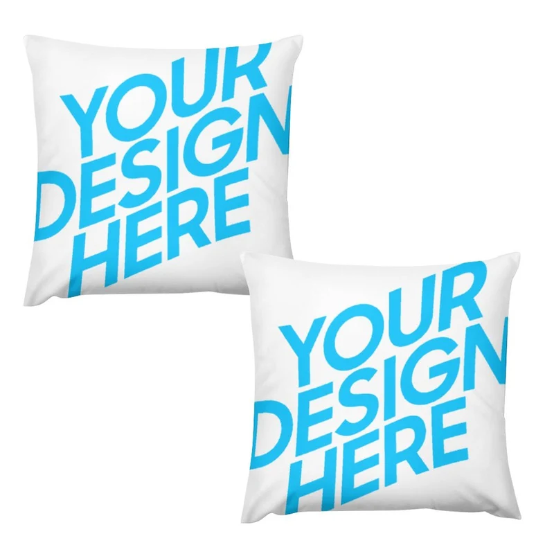 Lot de 2 housses de coussin en peluche design double face personnalisées avec photo motif texte