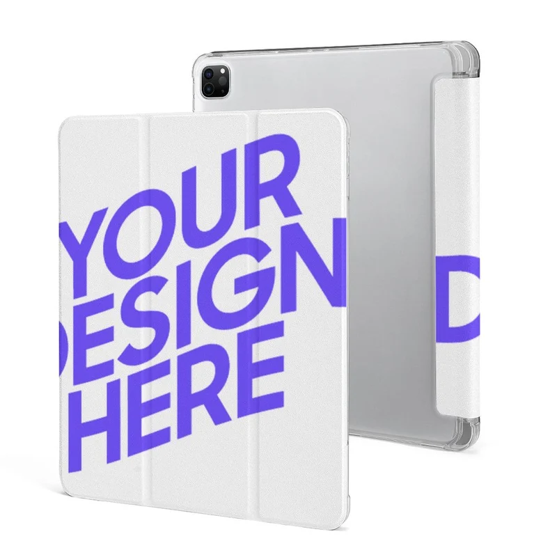 Housse de protection étui tablette avec porte-crayon intégré pour iPad Pro (12,9 pouces) personnalisé avec photo motif texte