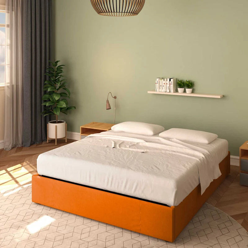 Letto senza contenitore king size / queen size in ecopelle Clara