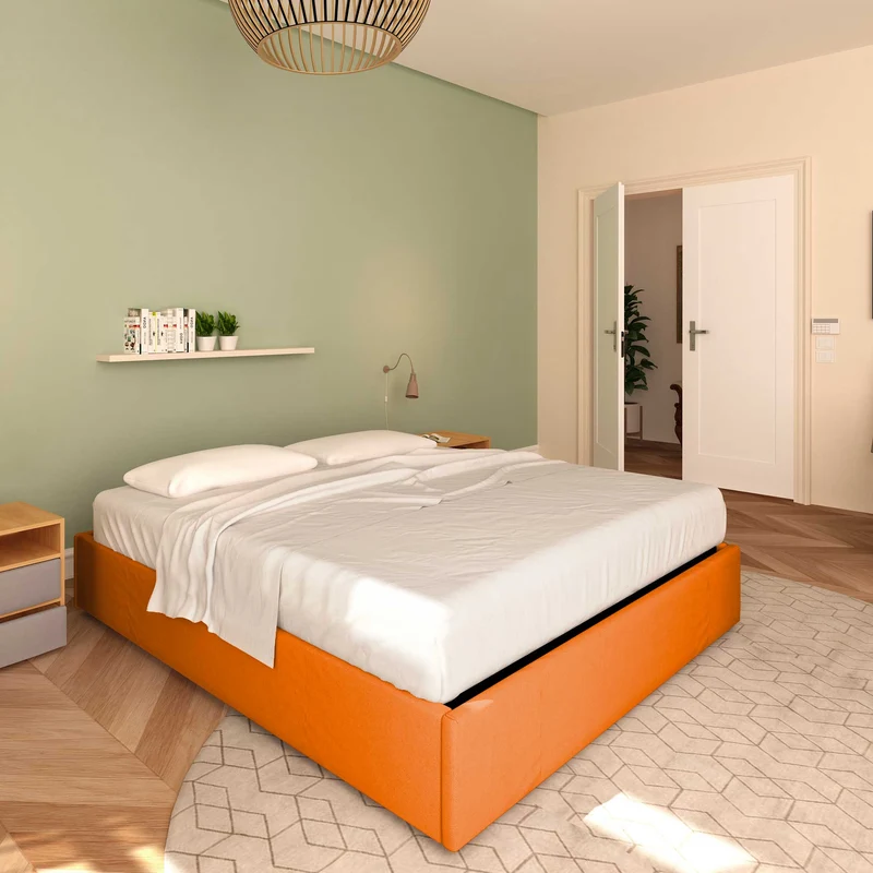 Letto senza contenitore matrimoniale in ecopelle Clara