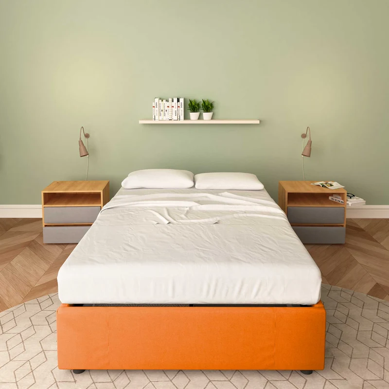 Letto senza contenitore una piazza e mezza in ecopelle Clara