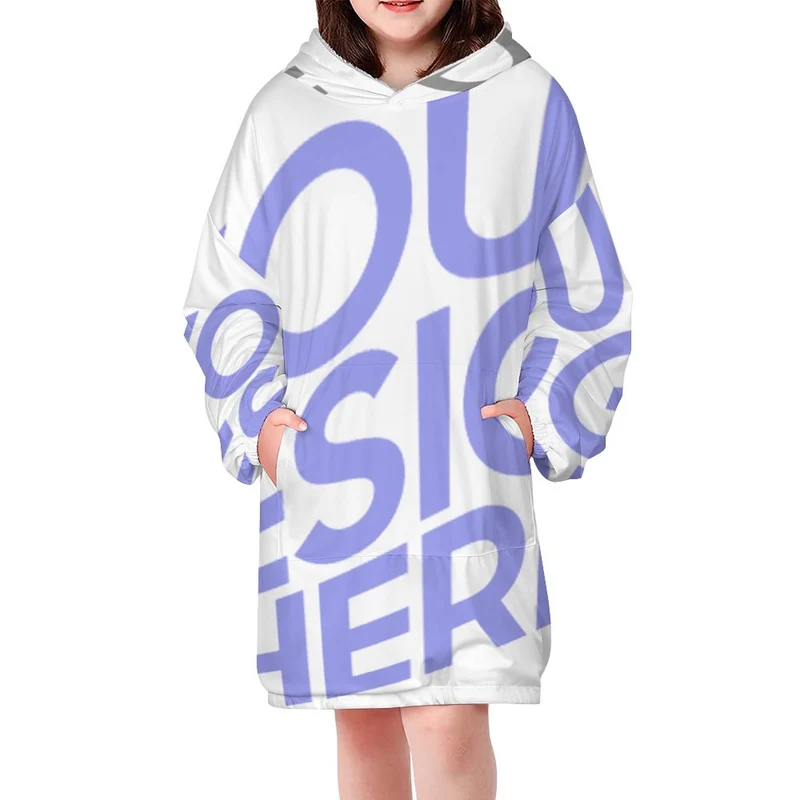 Sweat à capuche pour fille / Hoodie imprimé enfant B412 personnalisé impression avec photo texte logo (Image Unique)