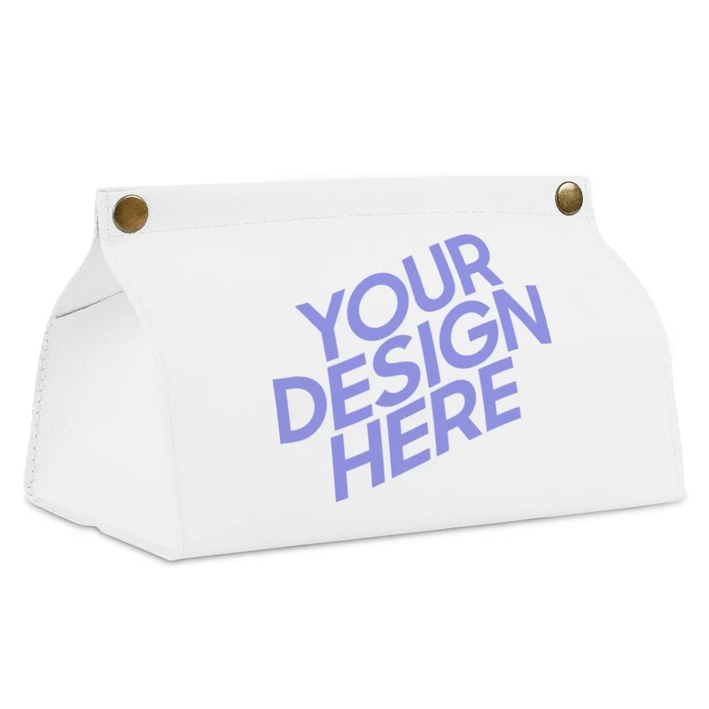 Boite à mouchoir en cuir PU / porte mouchoir personnalisé avec photo texte motif logo