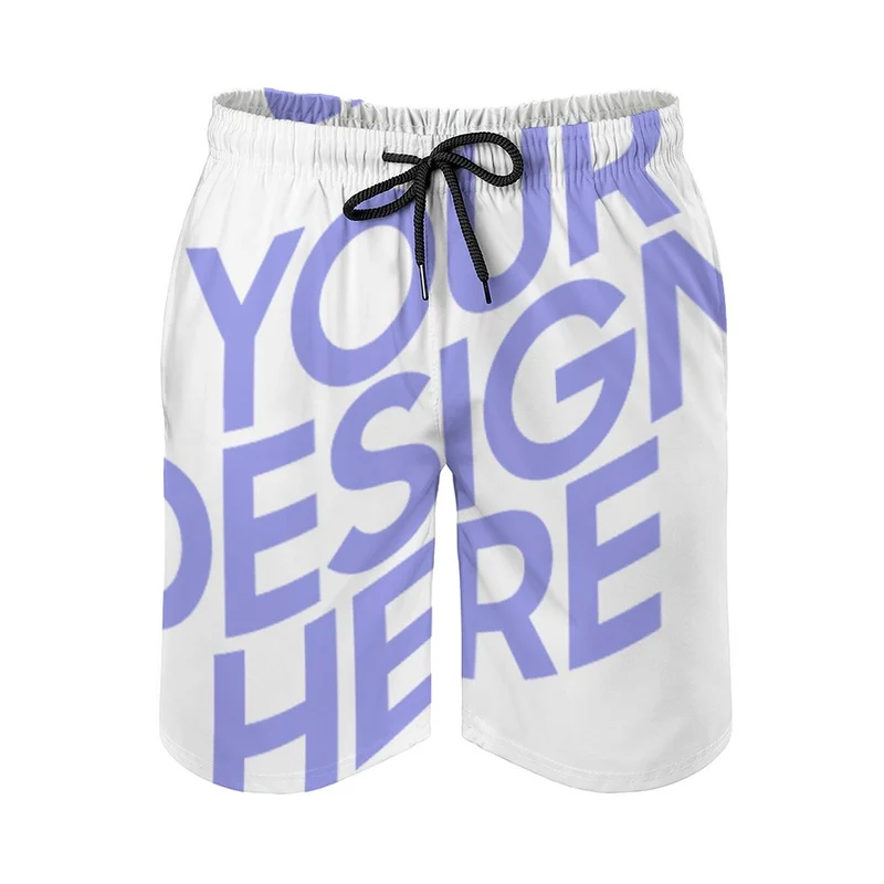 Short de bain / maillot de bain / short de plage à séchage rapide avec cordon de serrage pour homme D1P personnalisée avec photo texte (Impression Complète Une Image)