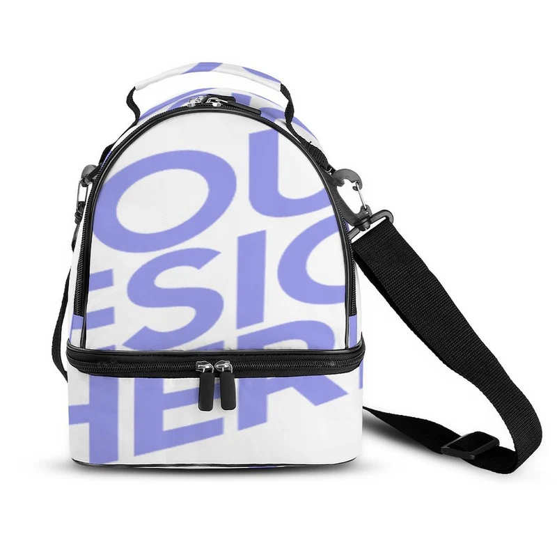 Sac à repas / Sac double compartiment personnalisé avec photo logo texte motif (Impression d’image unique)