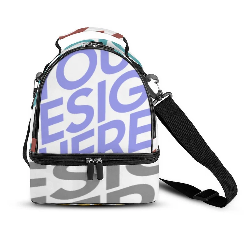 Sac à repas / Sac double compartiment personnalisé avec photo logo texte motif (Impression des multi-images)