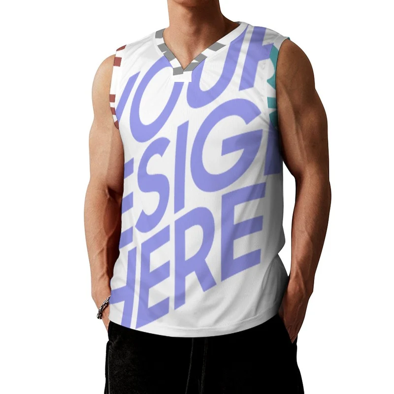Impression des multi-images Débardeur de sport / Gilet de Basket homme sans manche RK personnalisé avec photo logo texte motif