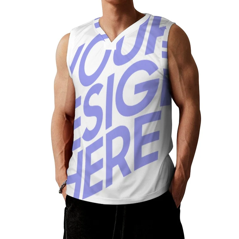 Impression d’image unique Débardeur de sport / Gilet de Basket homme sans manche RK personnalisé avec photo logo texte motif