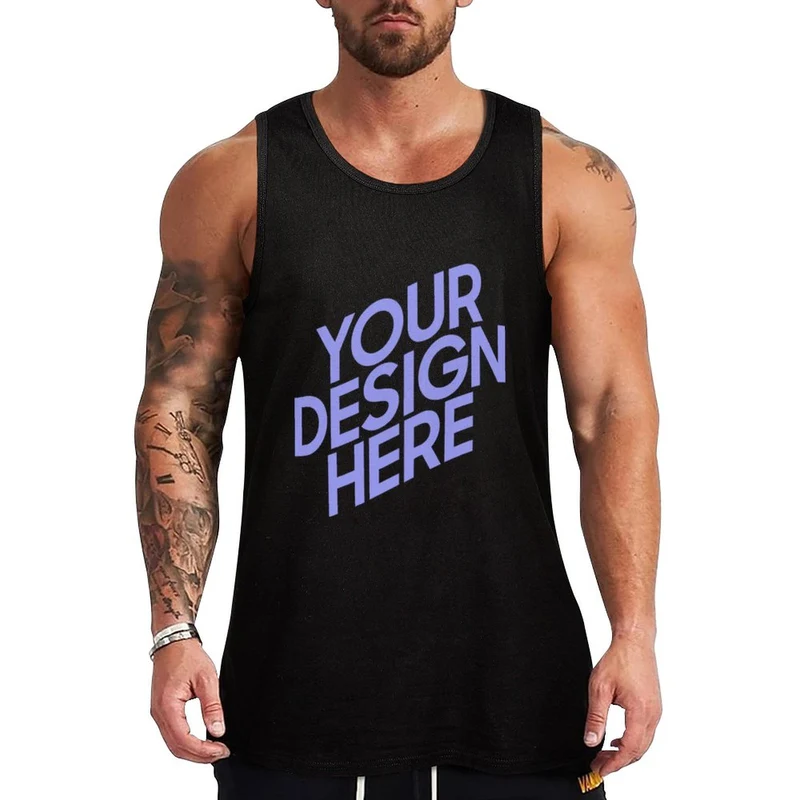 Débardeur de sport tank top 100% coton pour homme personnalisé avec photo logo texte motif