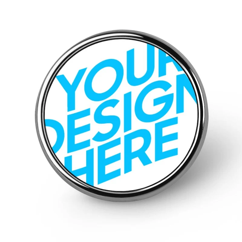 Badges de forme ronde en métal personnalisés avec photos logo texte